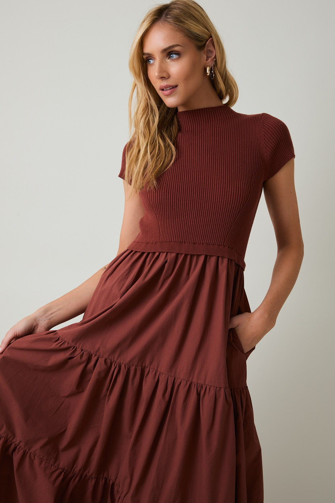 Mock Neck Knit Dress